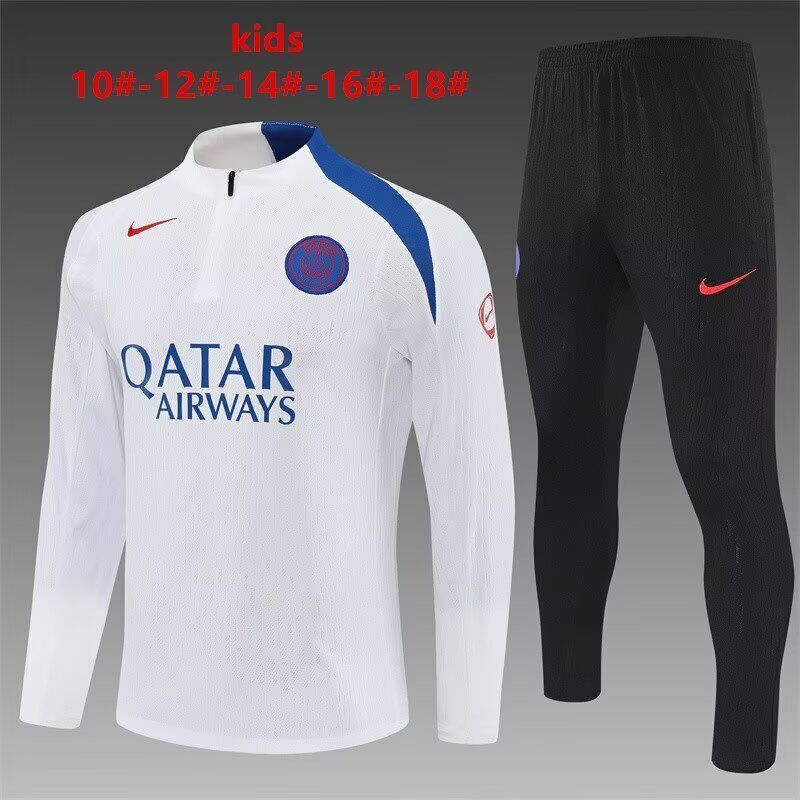 Kids Paris St Germain 25/26 Tracksuit - White/Blue